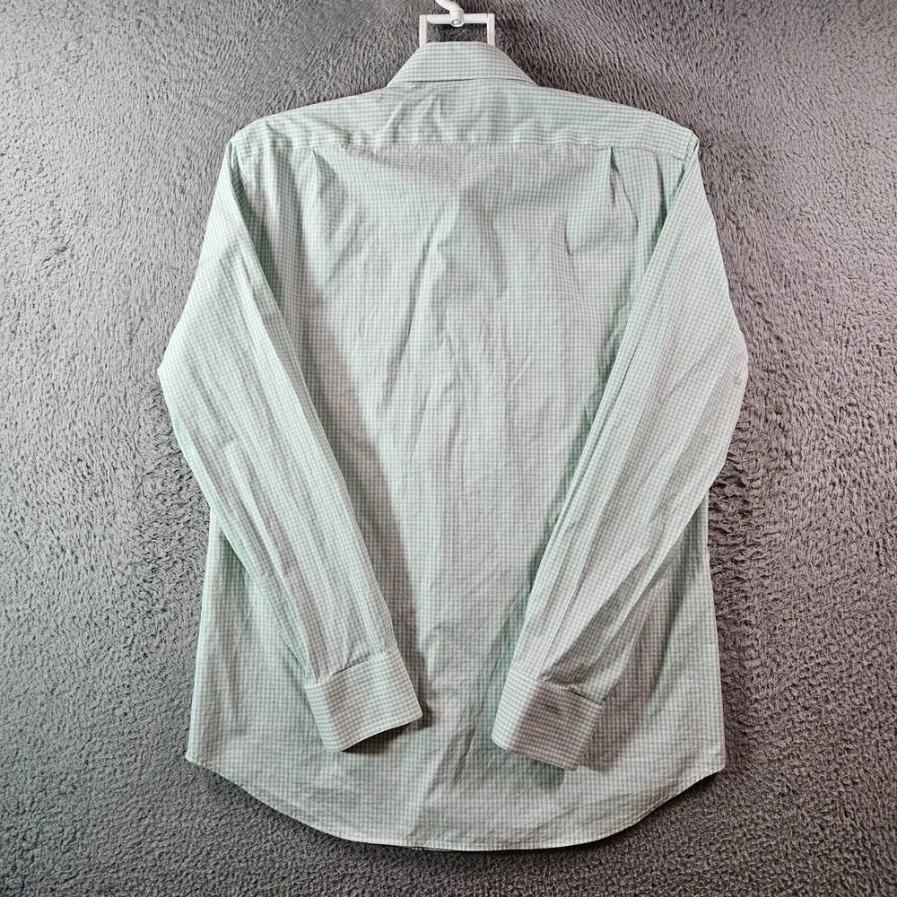 J Crew Thompson Dress Shirt Men Large 16 - 16.5 Button Long Sleeve‎ Green White